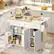 Alt View 1. Homcom - Rolling Kitchen Island with Power Outlet and Drop Leaf, 53" Island Table with Wood Top, 3 Drawers, Adjustable Shelf - White.