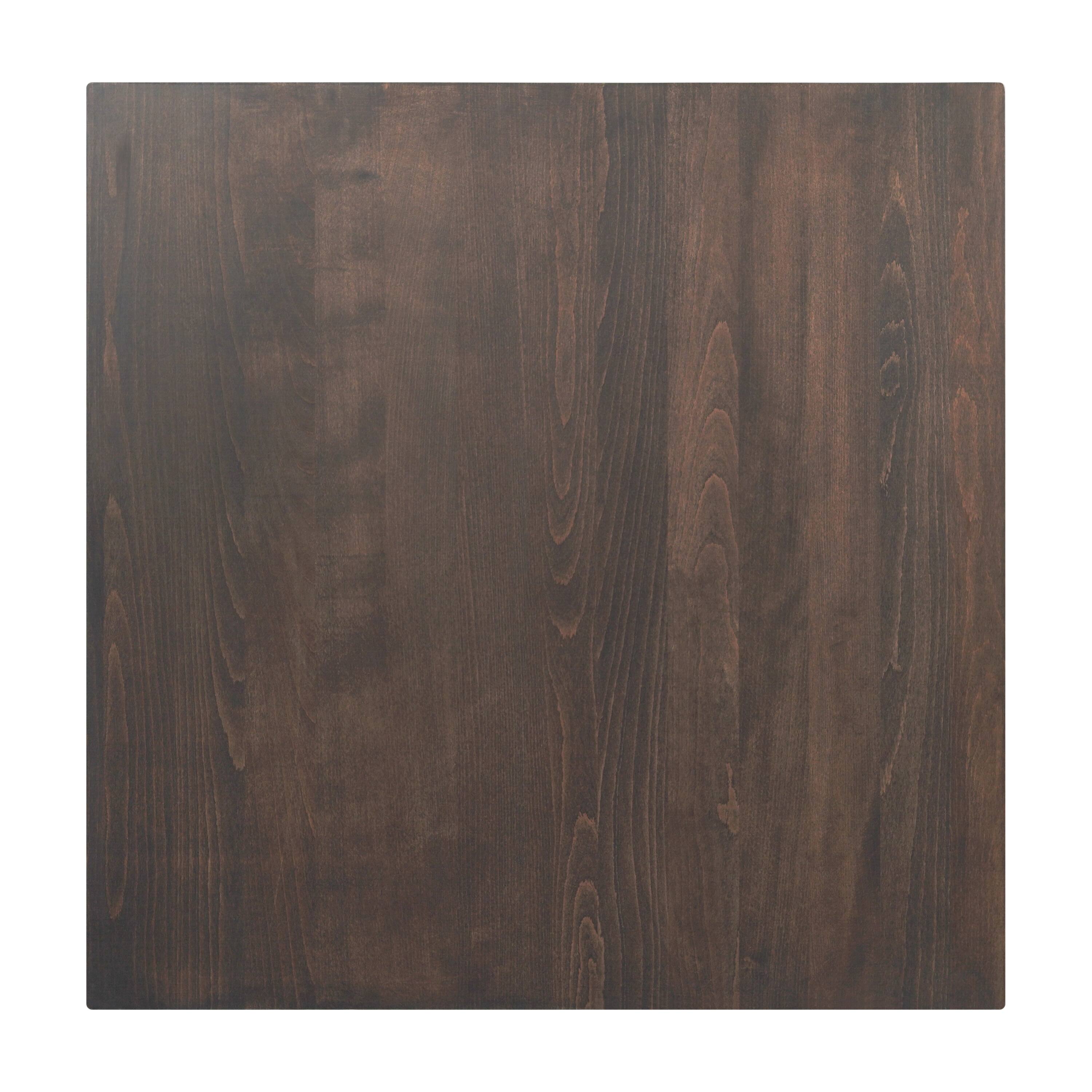 Alt View 1. Flash Furniture - Bennett 36" Square Solid Wood Commercial Indoor Tabletop in Dark Brown with 30" x 30" Dining Height Rust-Resistant Silve - Brown.