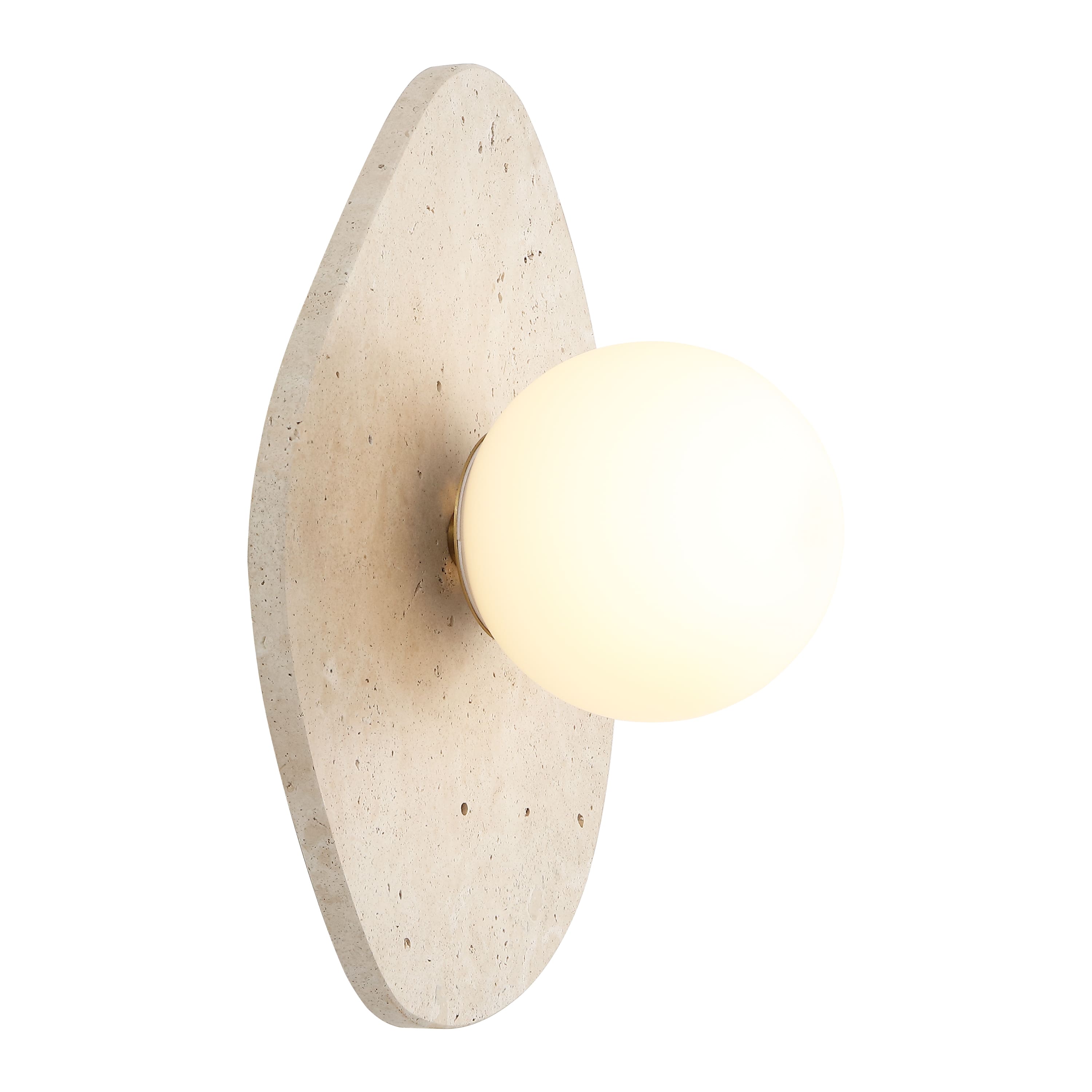 "Jonathan Y - Tivoli 12"" Modern Minimalist 1-Light Ovoid Travertine LED Wall Sconce, Light Brown - Light Brown/Brass Gold" price history on PriceWatchPro