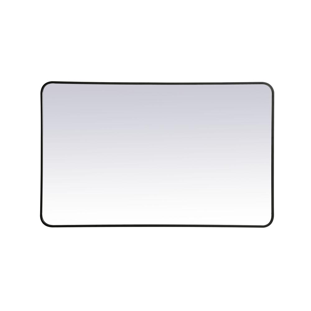 Alt View 5. Elegant Decor - Soft corner metal rectangular mirror 30x48 inch in Black - Black.