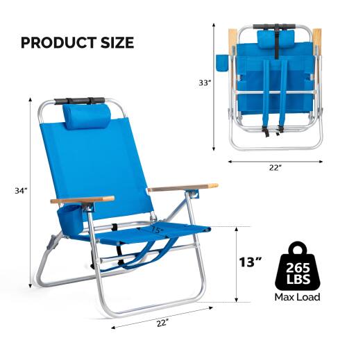 PRODUCT SIZE  
33" x 22" x 34"  
15" x 13" x 22"  
265 LBS Max Load