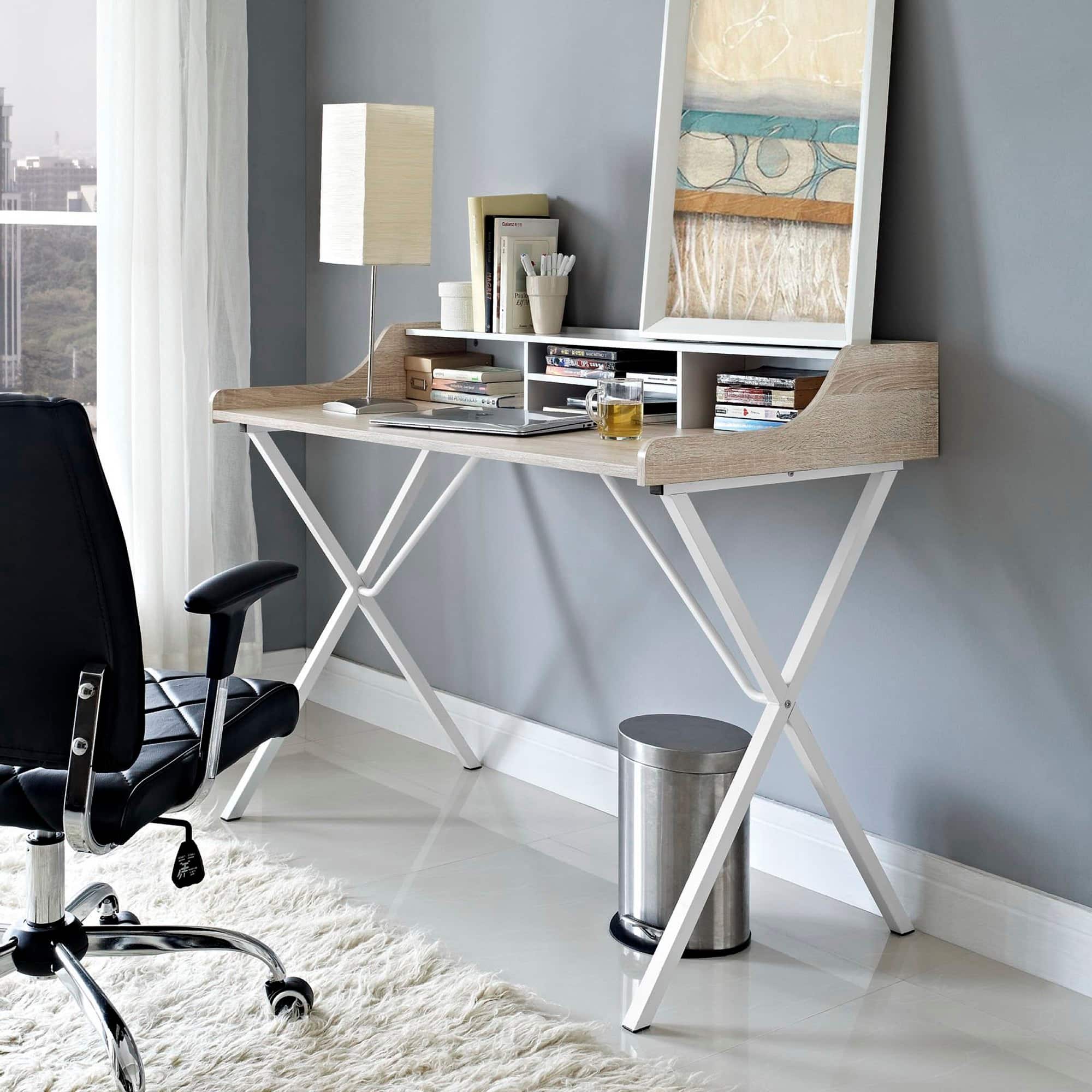 Photos - Office Desk Modway Bin  by  - Oak EEI-1327-OAK 