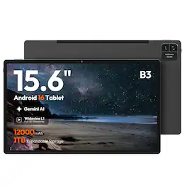 MESWAO - 15.6 Inch Android 16 Large Tablet, FHD IPS Display for Sheet Music,12GB RAM 128GB Storage - Gray