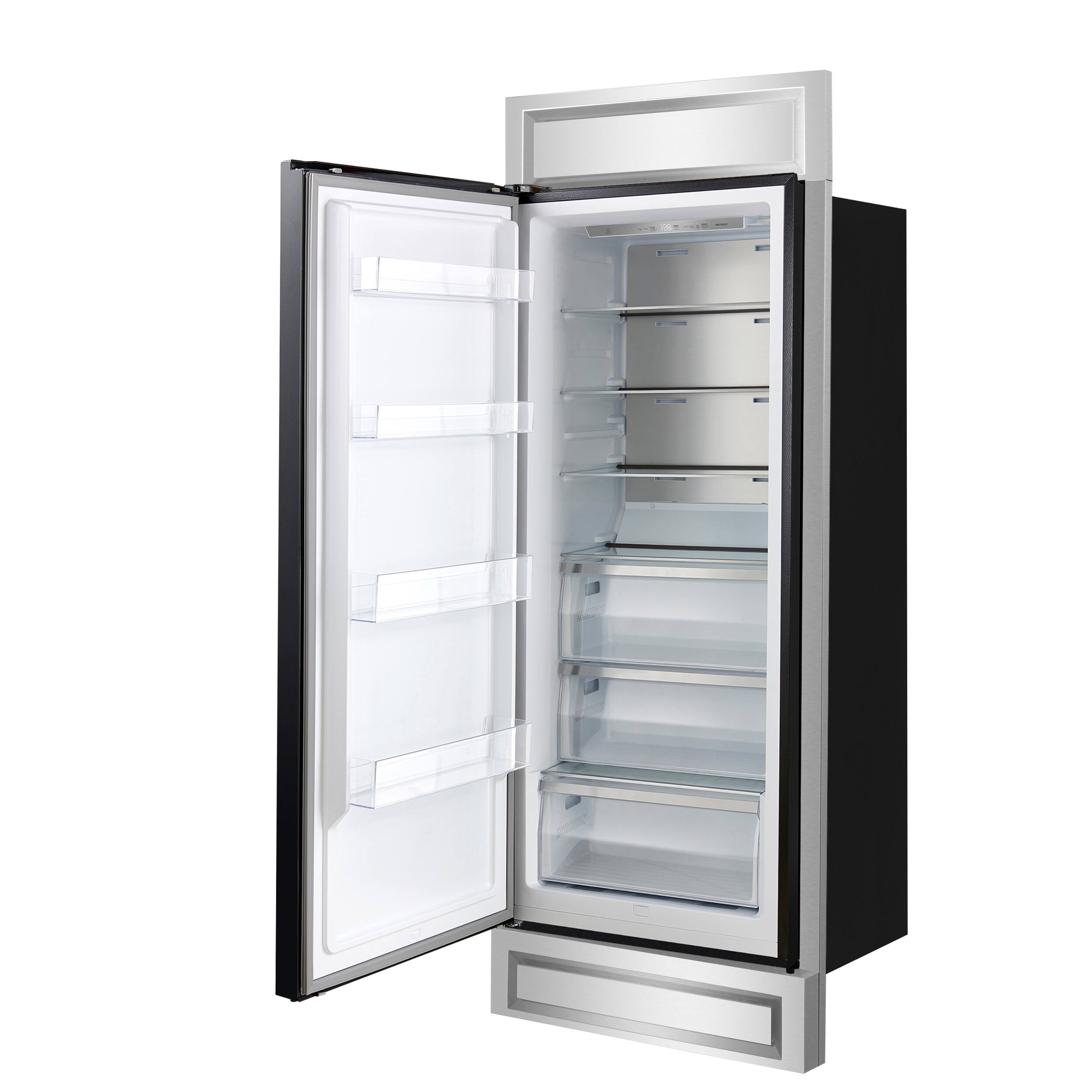 Alt View 2. Forno Appliances - Maderno 13.6 Cu. Ft. Built-In Convertible Refrigerator-Freezer with Left Swing Door and Smooth Decorative Grill - Black/Silver.