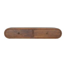 Artisan Furniture - Solid Wood Floating Chestnut London Console, 2 Drawers, Color - Dark Brown