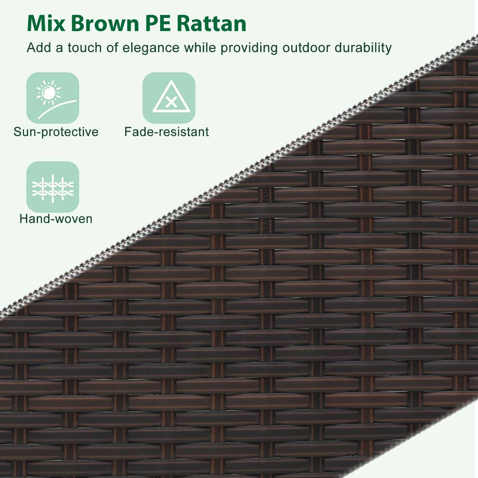 Mix Brown PE Rattan Add a touch of elegance while providing outdoor durability X Sun-protective Fade-resistant Hand-woven