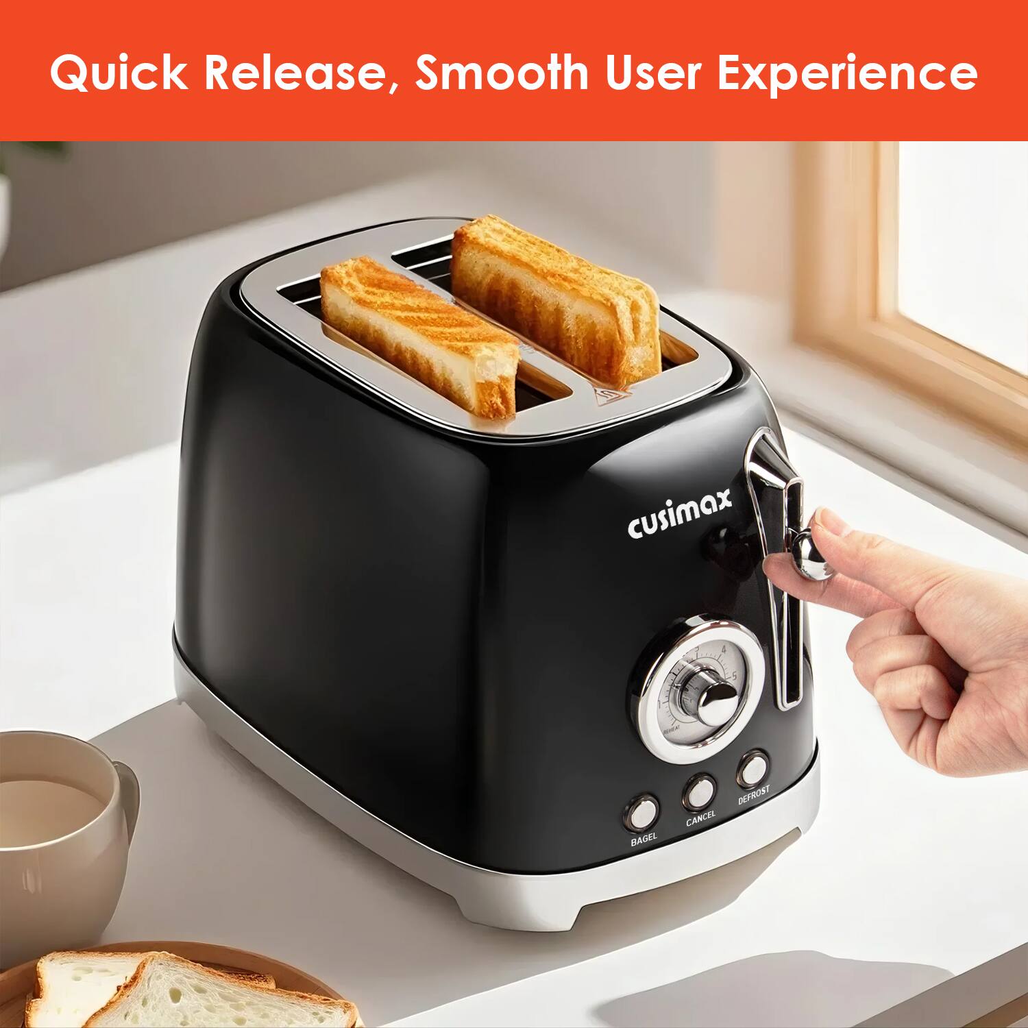 Quick Release, Smooth User Experience

cusimax BAGEL DEFROST CANCEL