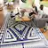 Alt View 8. Outsunny - Outdoor Rug for Patio, 9' x 18' Waterproof Large Mat, Reversible Plastic Straw Rug for Décor - Blue and White Square Patchwork.