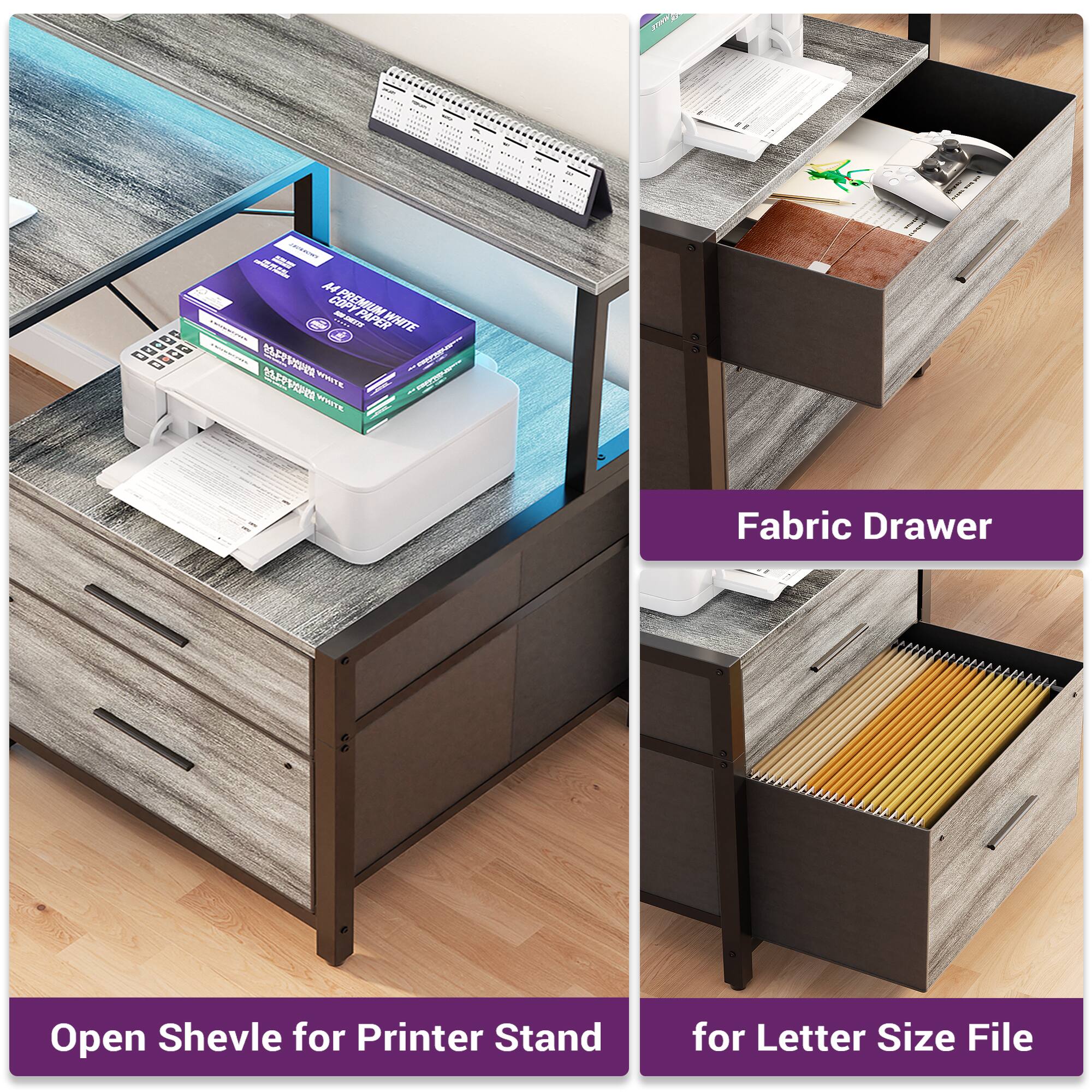 1. O0 90D - A4 PROE CO EMCOWTE PREMIUM T PER WHITE SET
2. KLER E TITE V WHITE Fabric Drawer Open Shevle for Printer Stand for Letter Size File