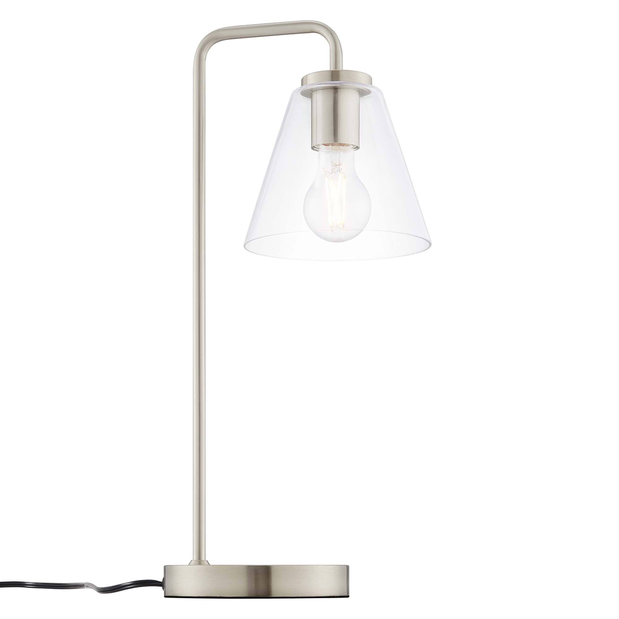 Alt View 2. Modway - Element Glass Table Lamp by Modway - Satin Nickel.