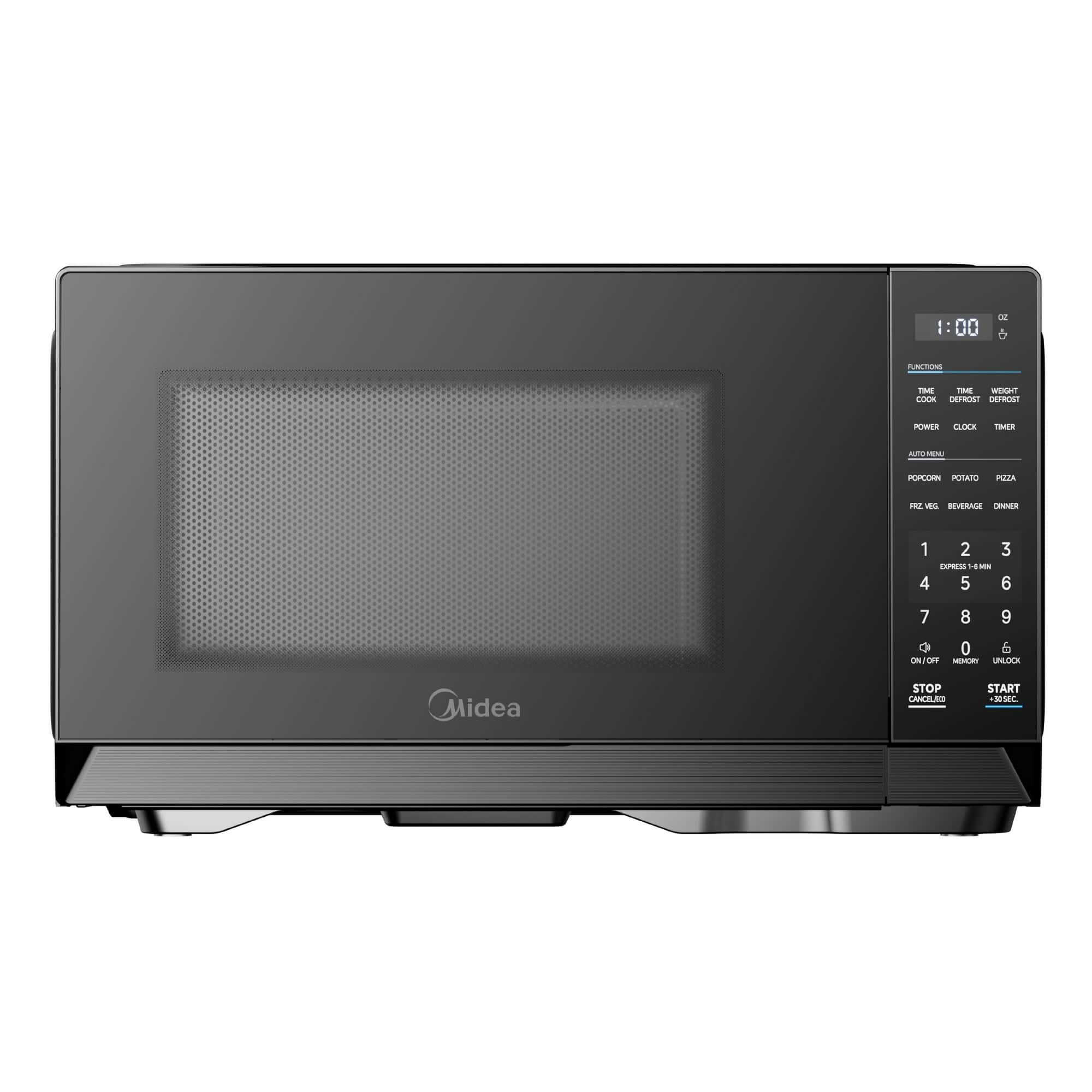 Midea - 0.9 Cu. Ft. Compact Countertop Microwave Oven, 900W, 11 Power Levels - Black