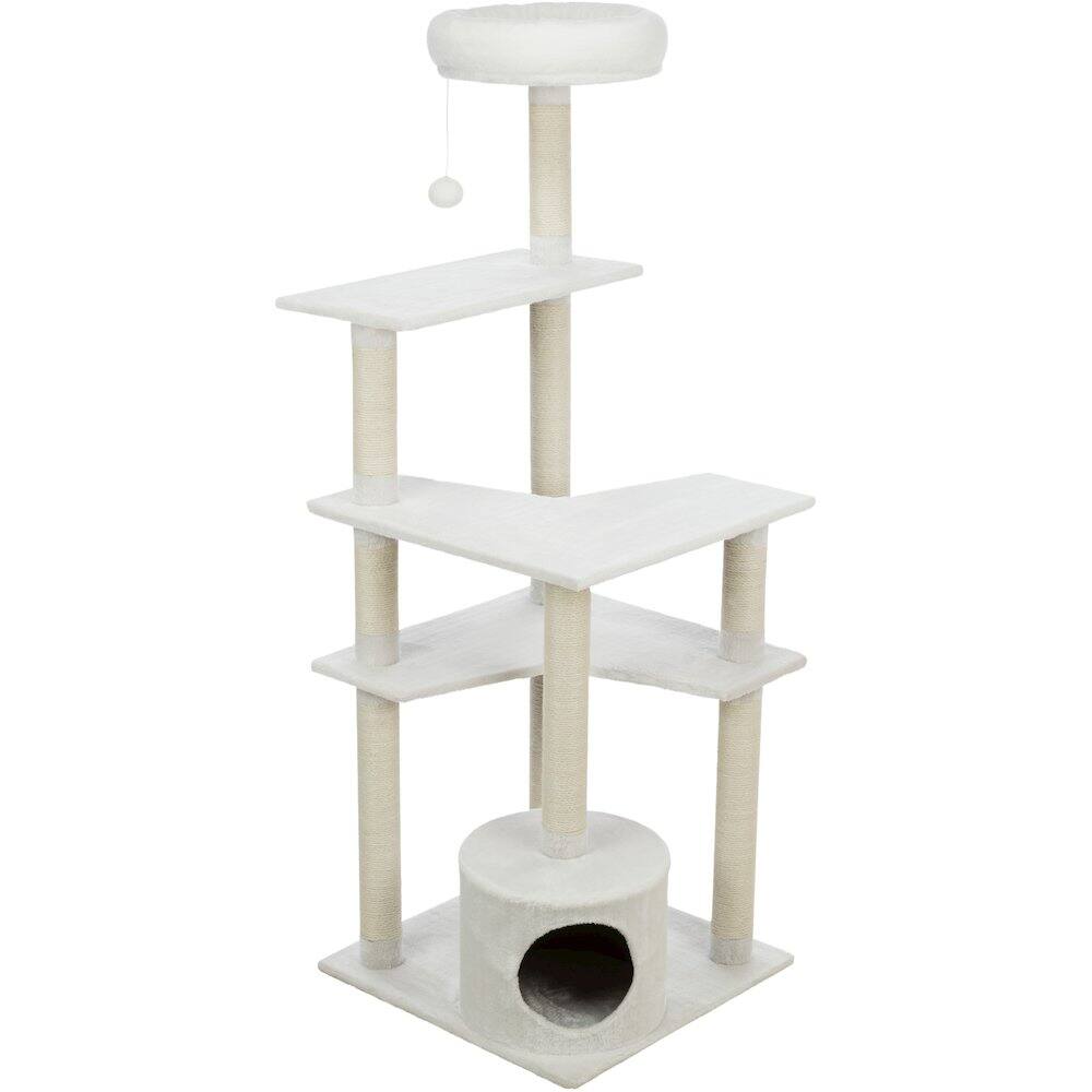 TRIXIE - Seli Plush 4-Level Cat Tree with Sisal Scratching Posts, Condo & Cat Toy - Cream