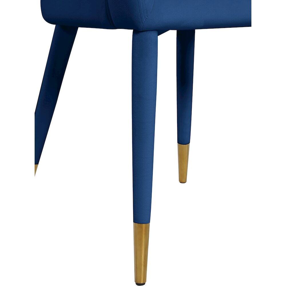 Alt View 4. Meridian Furniture - Destiny Navy Velvet Dining Chair - Blue.