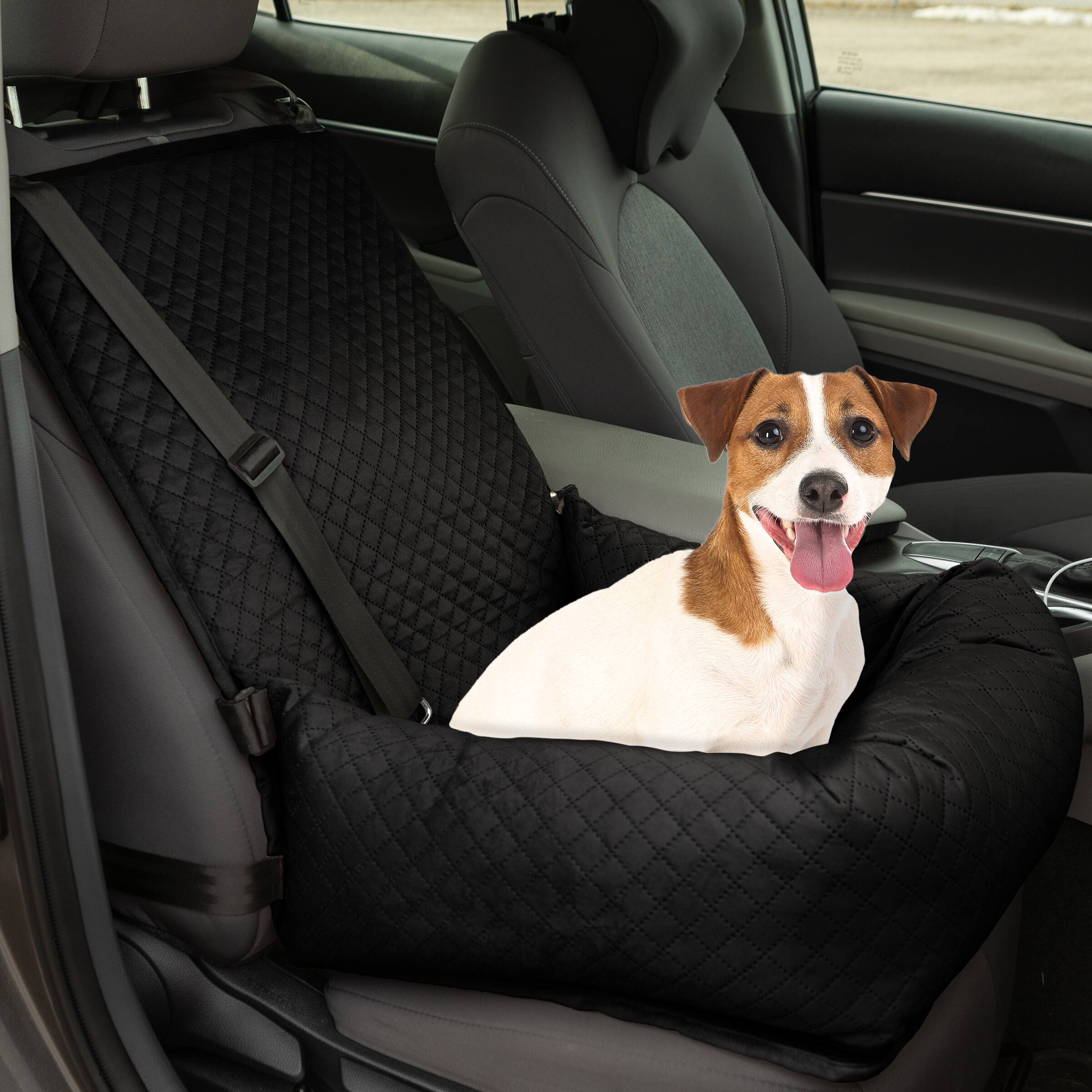 Left. PetMaker - Dog Car Seat for Pets up to 44lbs - Black.