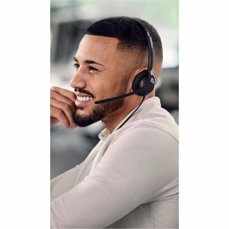 Alt View 1. Jabra - Jabra Engage 40 Wired Headset - Microsoft Teams Certification - Mono - USB Type A, USB Type C - Wired - 50 Hz to 20 kHz - Red.