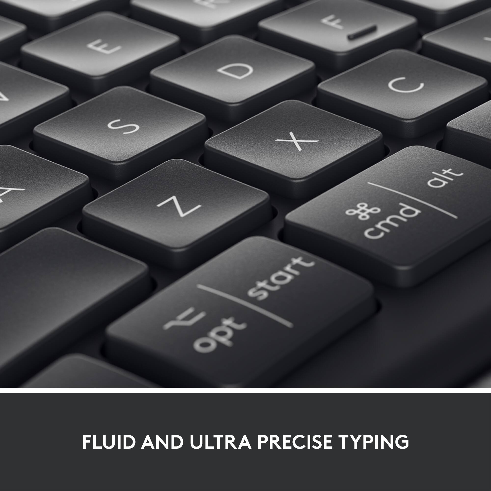 1 V F E D C S X alt Z gl cmd start t opt  
FLUID AND ULTRA PRECISE TYPING