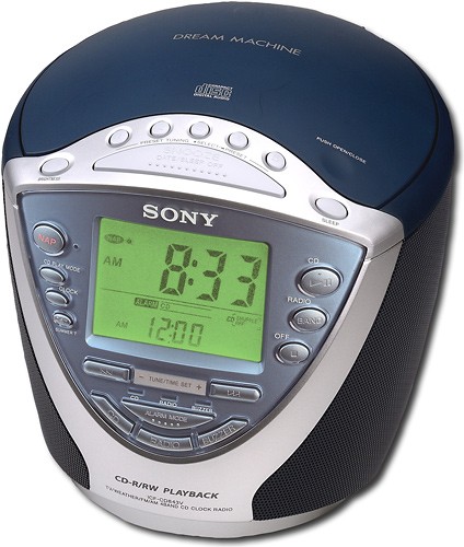 bue Handel Hovedsagelig Best Buy: Sony AM/FM/TV/Weather Band Clock Radio with CD Player Navy Blue  ICFCD843V
