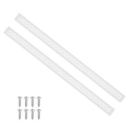 Unique Bargains - 3"1x2" Door Air Vent Cover, 2pcs Heavy Duty Aluminum Alloy Grille Louvered with Mounting Screws for Cabinet Wardrobe - White