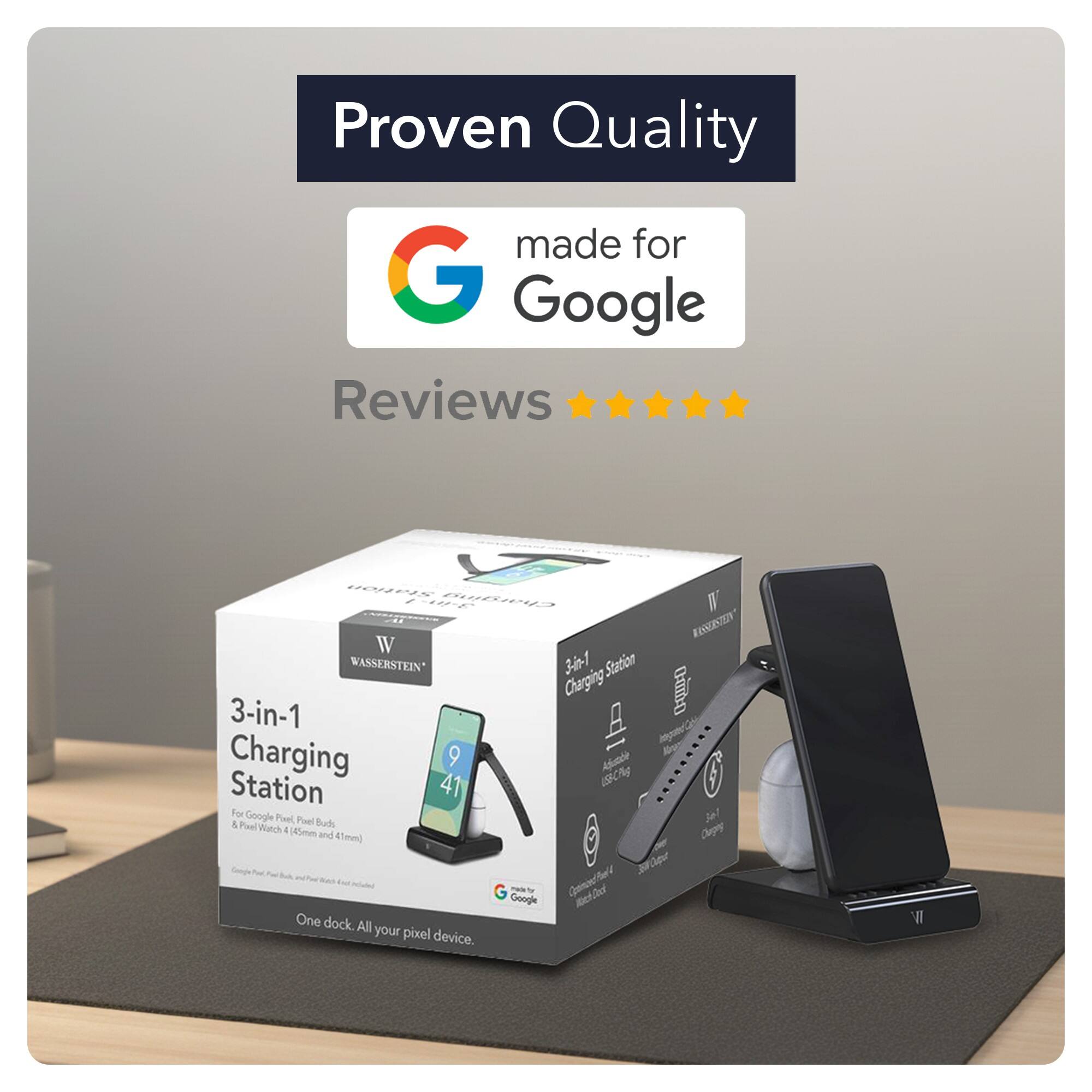 Proven Quality made for Google Reviews HCUGI id F.E II nothing_to_trss WV WASSERSTEIN 31 Station Charging po 3-in-1 1 At Charging CAg Afonde 4 Station 41 For Google & Peel Puel Buds Paul Witch I Dep (45mm and 41mm Comnonthald Google One dock All your pixel device.