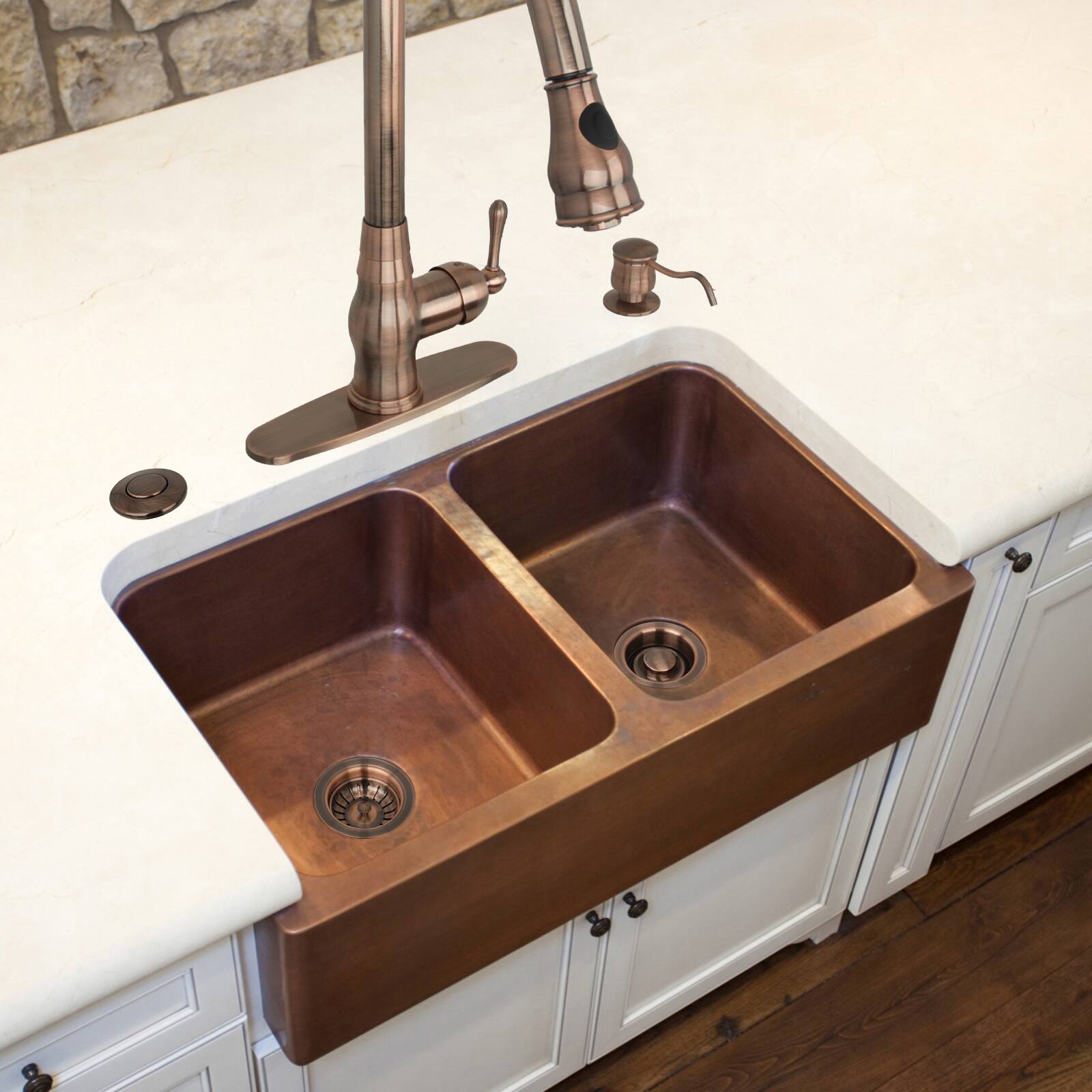 Alt View 4. Akicon - Akicon Sink Top/Counter Top Garbage Disposal Air Switch with Air Hose in Antique Copper - Antique Copper.