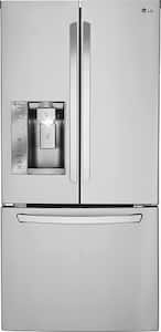 LG - 24.2 Cu. Ft. French Door Refrigerator with Thru-the-Door Ice and Water - Stainless steel - Front_Standard