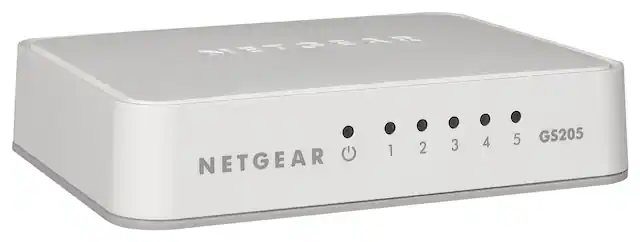 Front. NETGEAR - 5-Port 10/100/1000 Mbps Gigabit Unmanaged Switch - White.