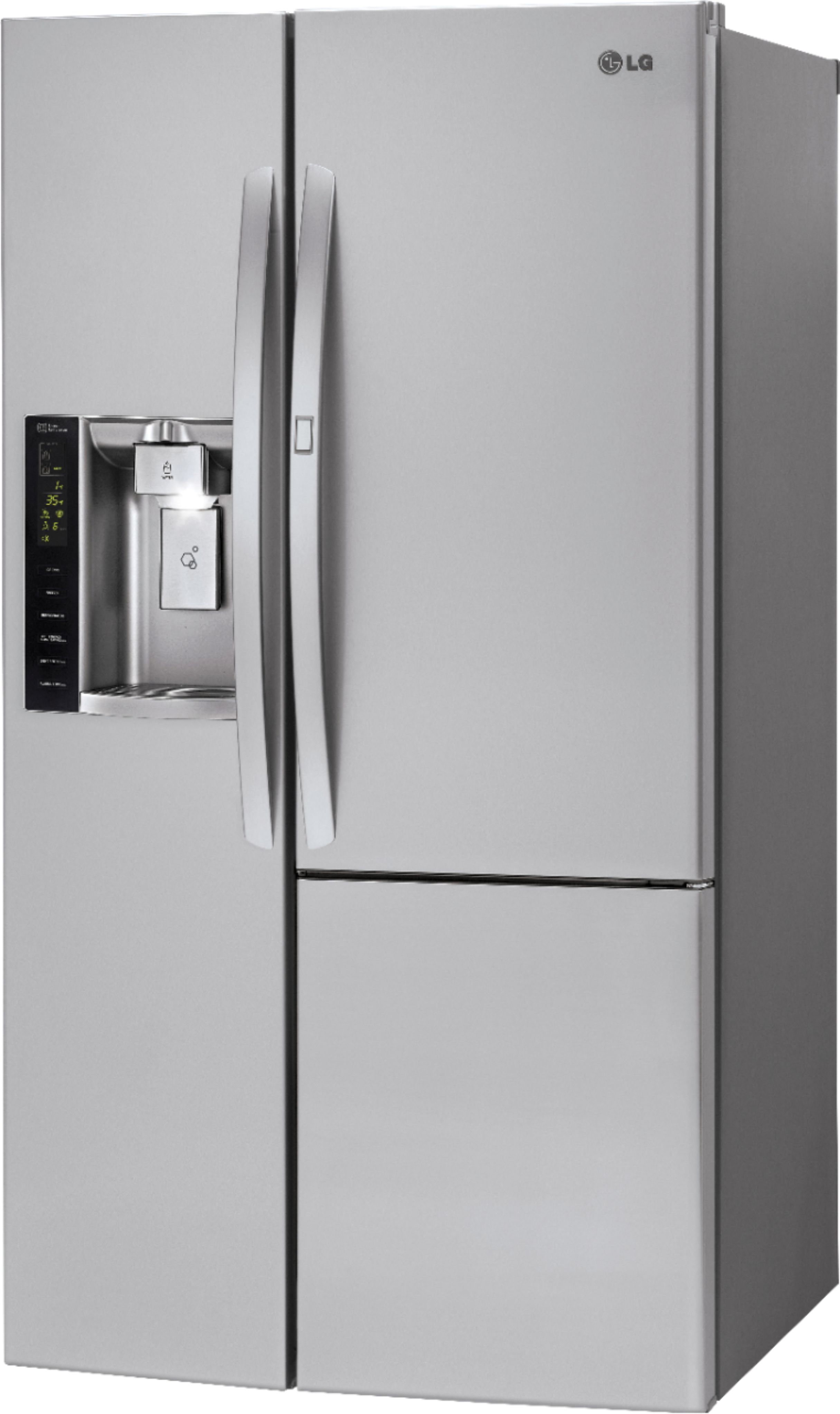 Left View: LG - 26 Cu. Ft. Door-in-Door Side-by-Side Refrigerator with Thru-the-Door Ice and Water - Stainless Steel