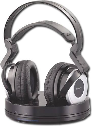 Front Standard. Sony - 2.4GHz Wireless Over-the-Head Headphones - Black.