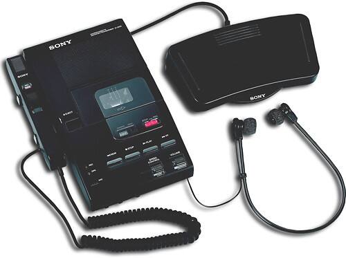 Front Standard. Sony - Desktop Microcassette Transcriber/Recorder with Foot Control.