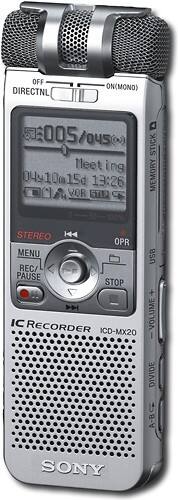 Angle Standard. Sony - Digital Voice Recorder.