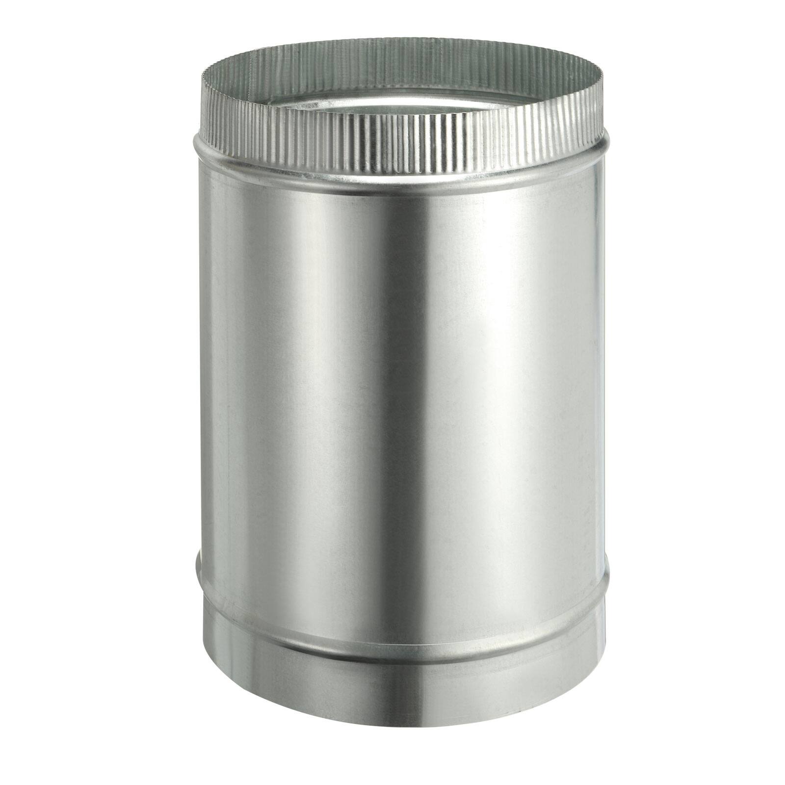 Front. Unique Bargains - 8 x 12 Inch Round Dryer Duct, 1pc Galvanized Steel Crimped Straight Air Vent Duct Extension Coupler Pipe Adapter - Silver.