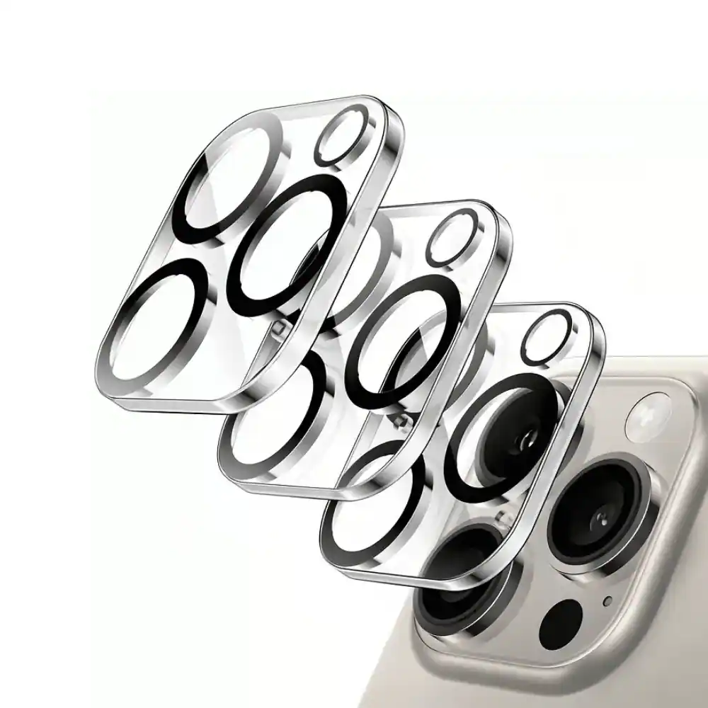 Front. Qixxronics - 3 Pack Camera Lens Protector Compatible with iPhone 13 Pro Max Camera Lens Tempered Glass Protector [Night Circle] - Clear.