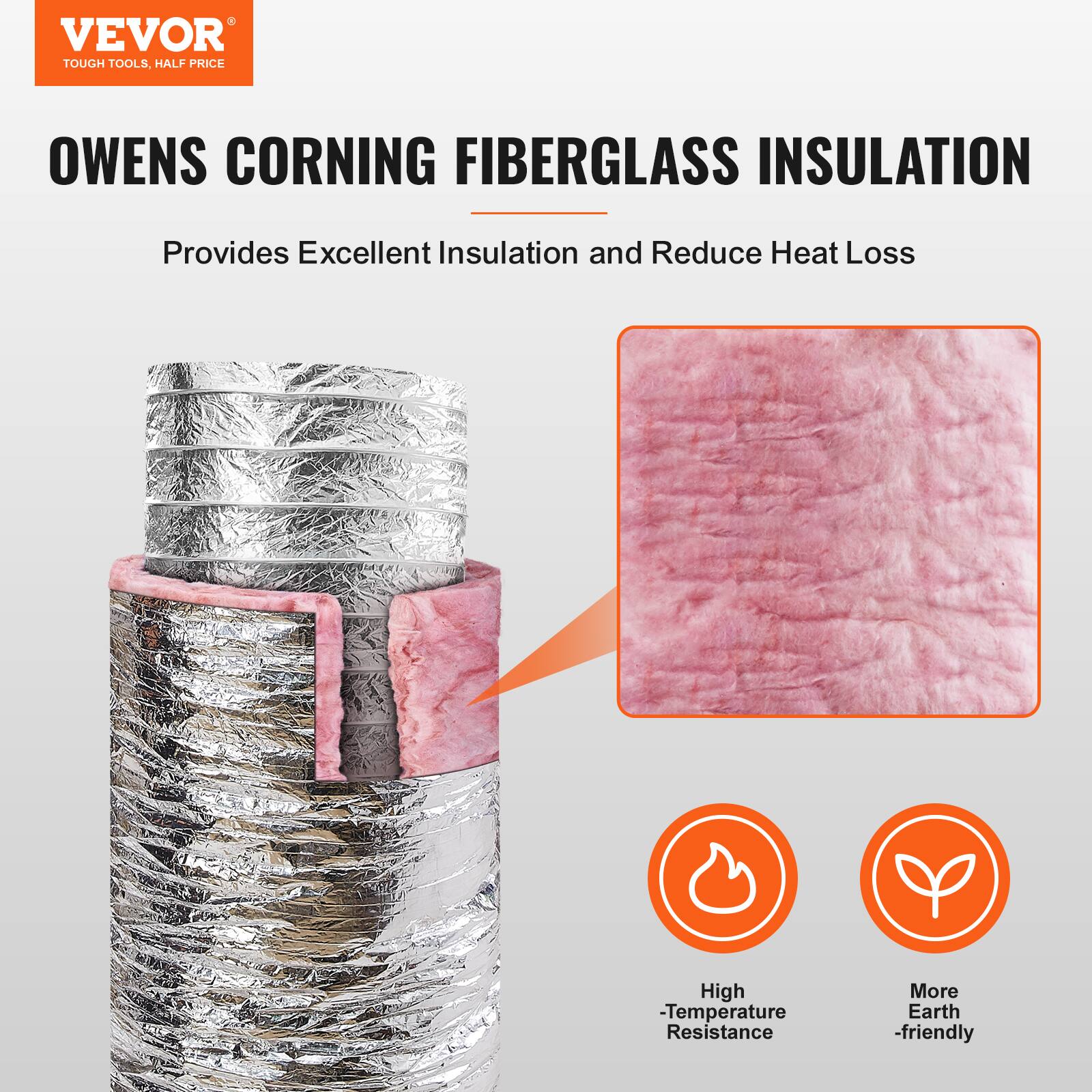 VEVOR TOUGH TOOLS, HALF PRICE

OWENS CORNING FIBERGLASS INSULATION

Provides Excellent Insulation and Reduce Heat Loss

- High-Temperature Resistance
- More Earth-friendly