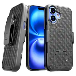 RomeTech - Shell Holster Combo Case for Apple iPhone 16 - Black