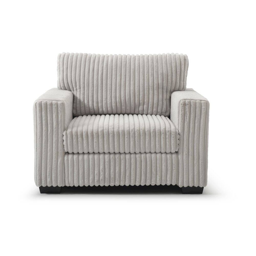 Left. Glory Furniture - Teddy Chair - Ivory.