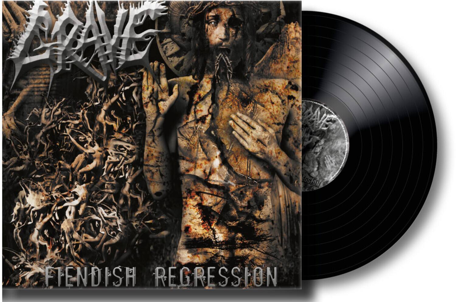 The text on the image should be grouped and corrected as follows:

- **Album Title:** Fiendish Regression
- **Band Name:** Acrive
