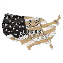 Fan Creations - Anaheim Ducks USA Flag Cutout Sign - Multicolor