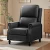 Front. KERDOM - Upholstered Recliner with Thick Seat Cushion, PU Leather Glider Push Back Accent Armchair Reading Chair with Footrest - Grey.