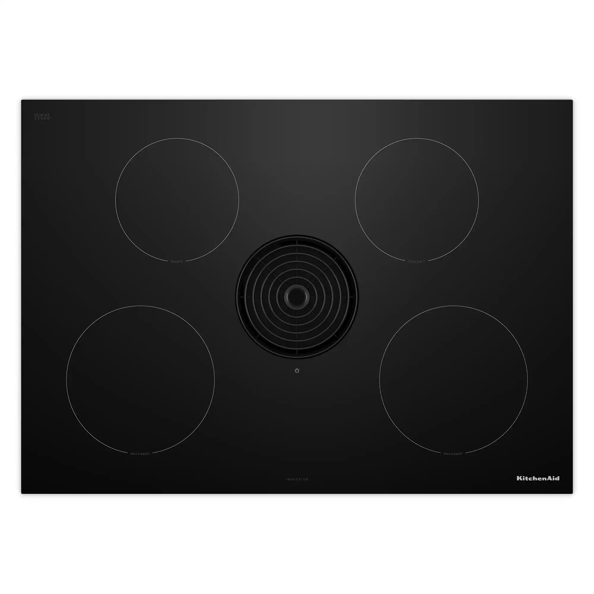 KitchenAid - 30" Electric Induction Cooktop with 4 Cooking Zones and Quiet Ventilation - Black