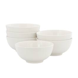Elama - Ophelia 6 Piece Stoneware Cereal Bowl Set - White