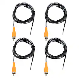 Unique Bargains - 4pcs 5ft RCA Audio Subwoofer Cable, 1 RCA Male Plug to Bare Wire Open End Audio Video Speaker for Amplifier Home Theater - Orange