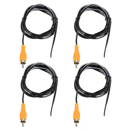 Front. Unique Bargains - 4pcs 5ft RCA Audio Subwoofer Cable, 1 RCA Male Plug to Bare Wire Open End Audio Video Speaker for Amplifier Home Theater - Orange.