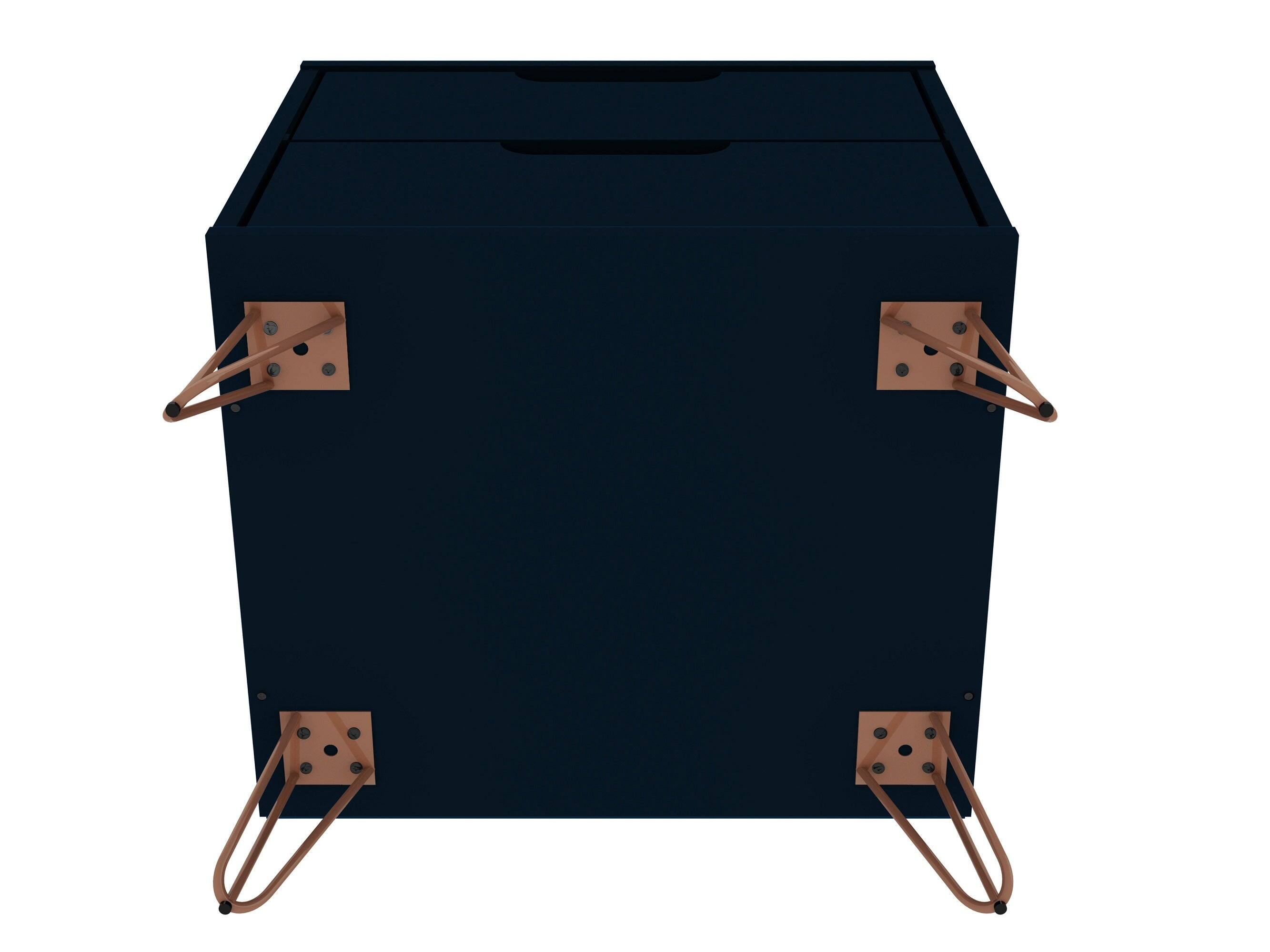 Alt View 4. Manhattan Comfort - Rockefeller Mid-Century Modern 20" Nightstand - Set of 2 - Midnight Blue.