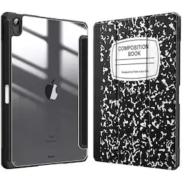 Kitcheniva - Shockproof Hybrid Slim Case For iPad Air 11 Inch M2 2024 With Pencil Holder - Black and White