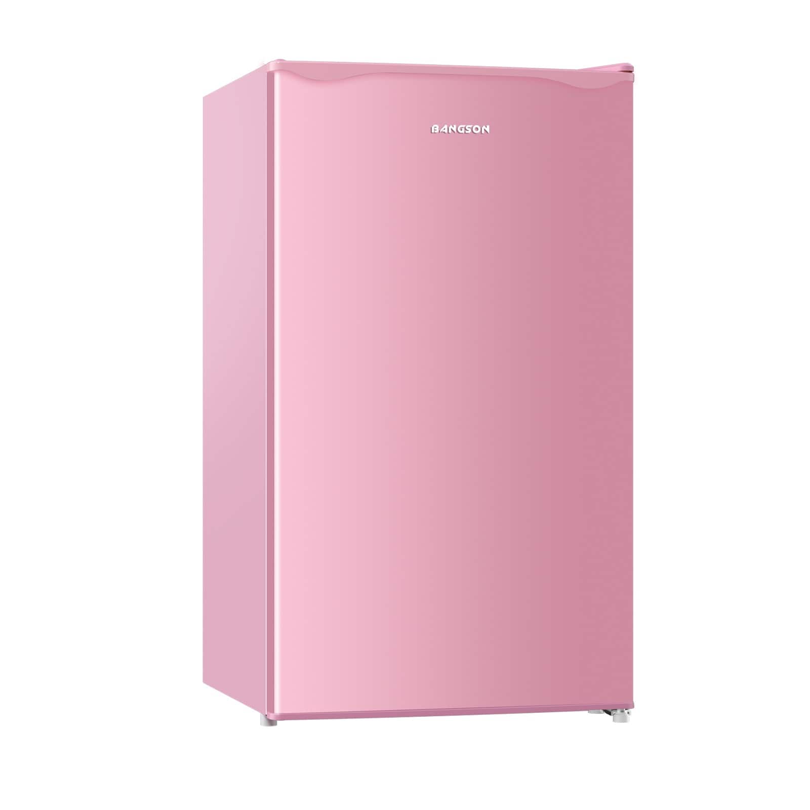 BANGSON - 3.2 Cu.Ft Mini Fridge with Freezer, Compact Fridge for Bedroom Dorm Office - Pink