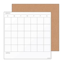 U Brands - Cork & Steel Combo Dry-Erase & Bulletin Board, Frameless, 1.17' x 1.17'