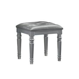 New Classic Furniture - Valentino Vanity Table Stool-Silver - Gray