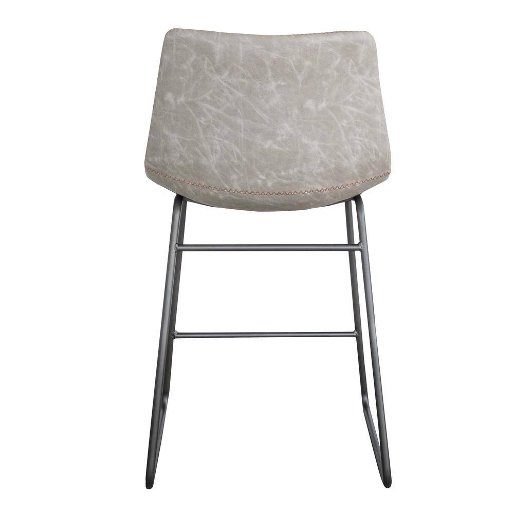 Alt View 4. AmeriHome - AmeriHome Classic Faux Leather 24 inch Counter Height Chair Set - Stone - Stone.