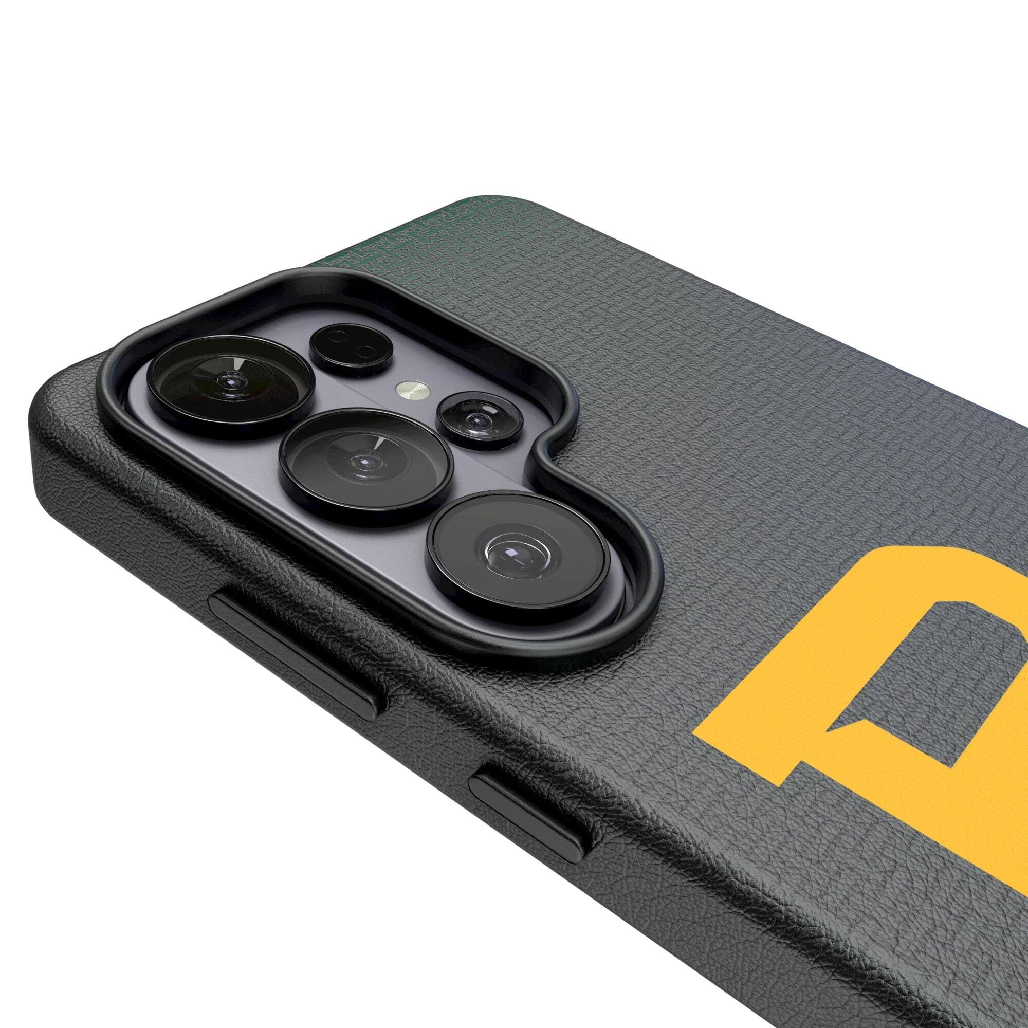 Alt View 2. Keyscaper - Baylor Bears Linen Galaxy Magnetic Bump Case - S24 Ultra - Black.