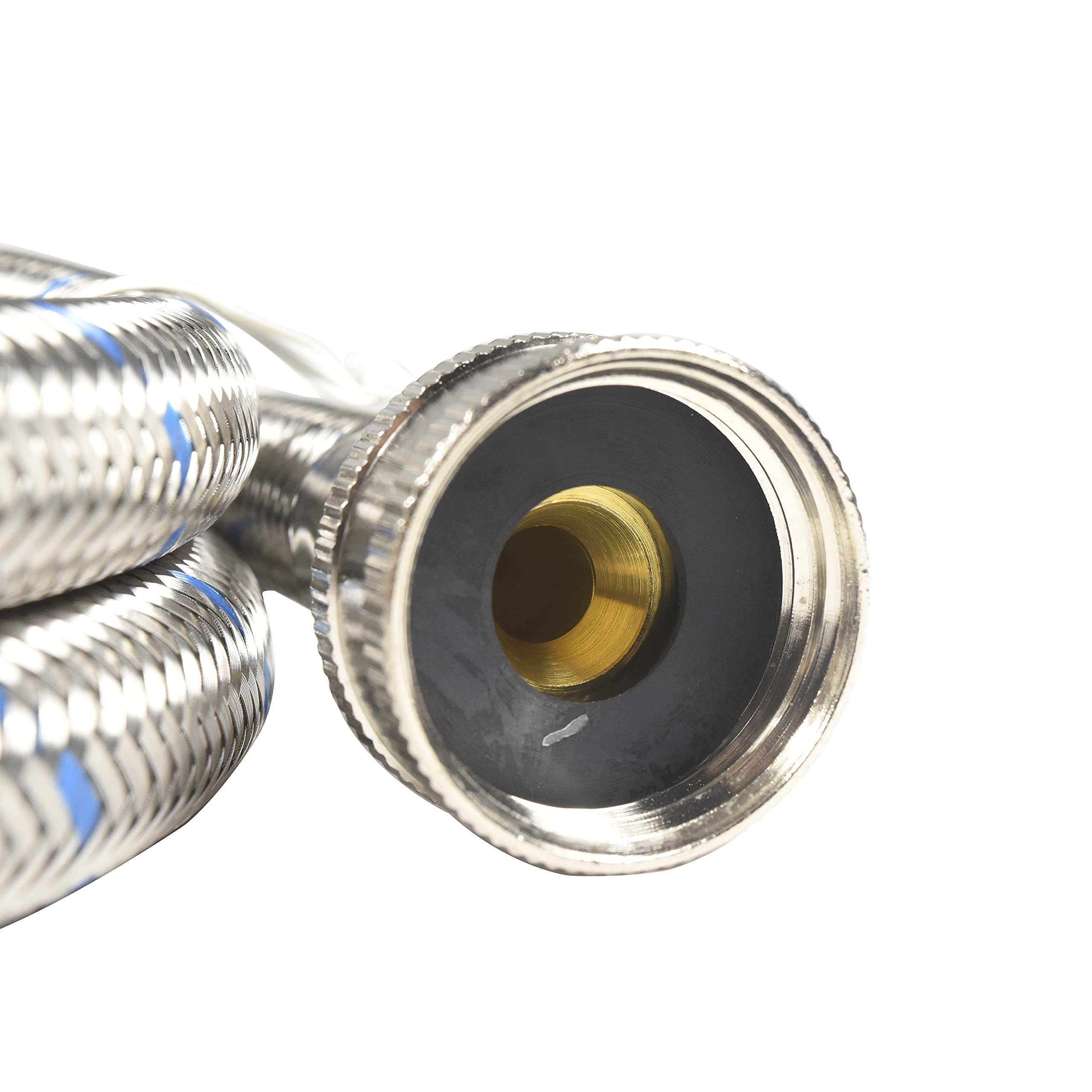 Alt View 2. HQRP - Stainless Steel Braided Washing Machine Hose Set 4 ft Burst Proof 3/4 in FGH 2 Pack for Whirlpool Maytag Samsung LG.